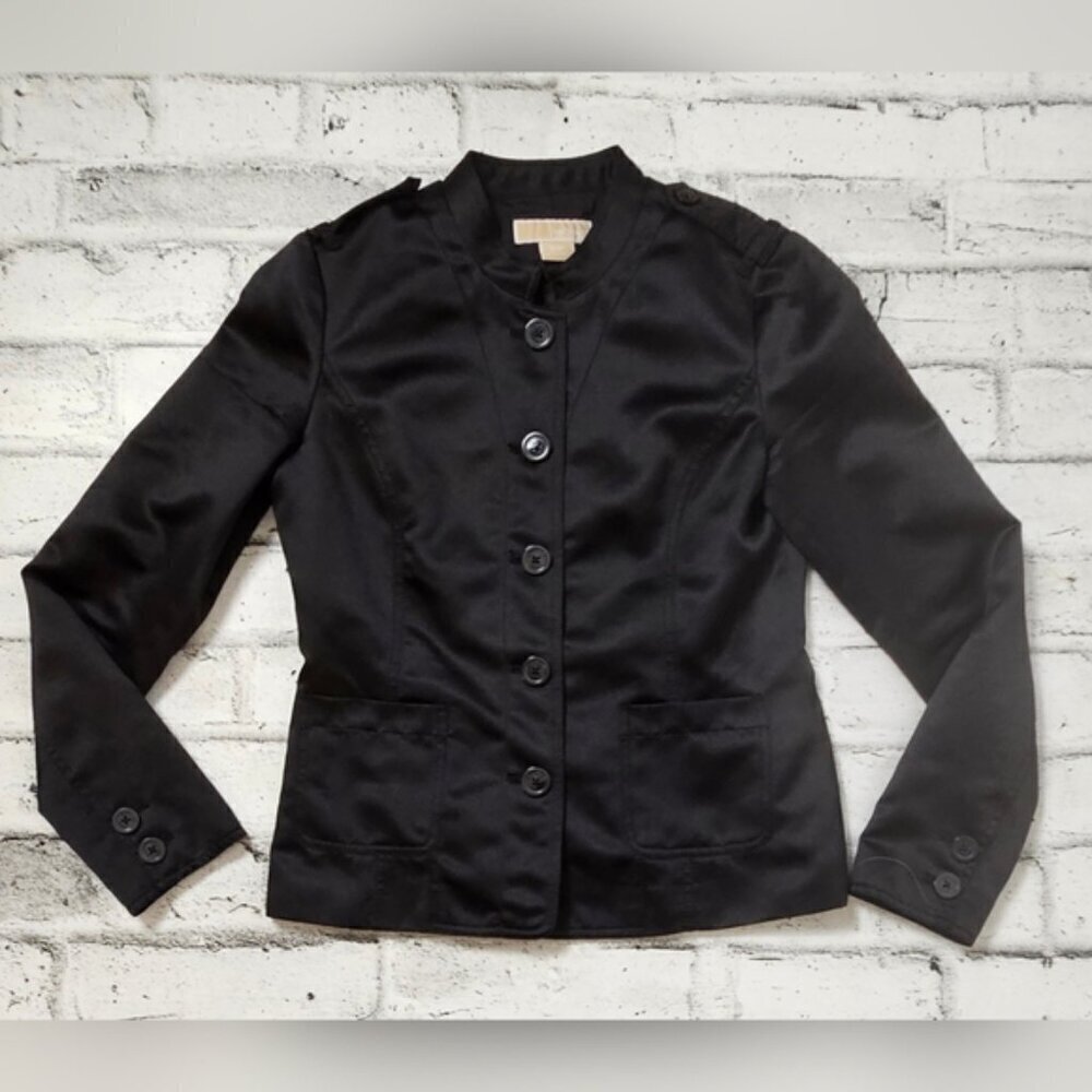 MICHAEL Michael Kors Black Button Front Blazer Womens Small - Picture 3 of 7